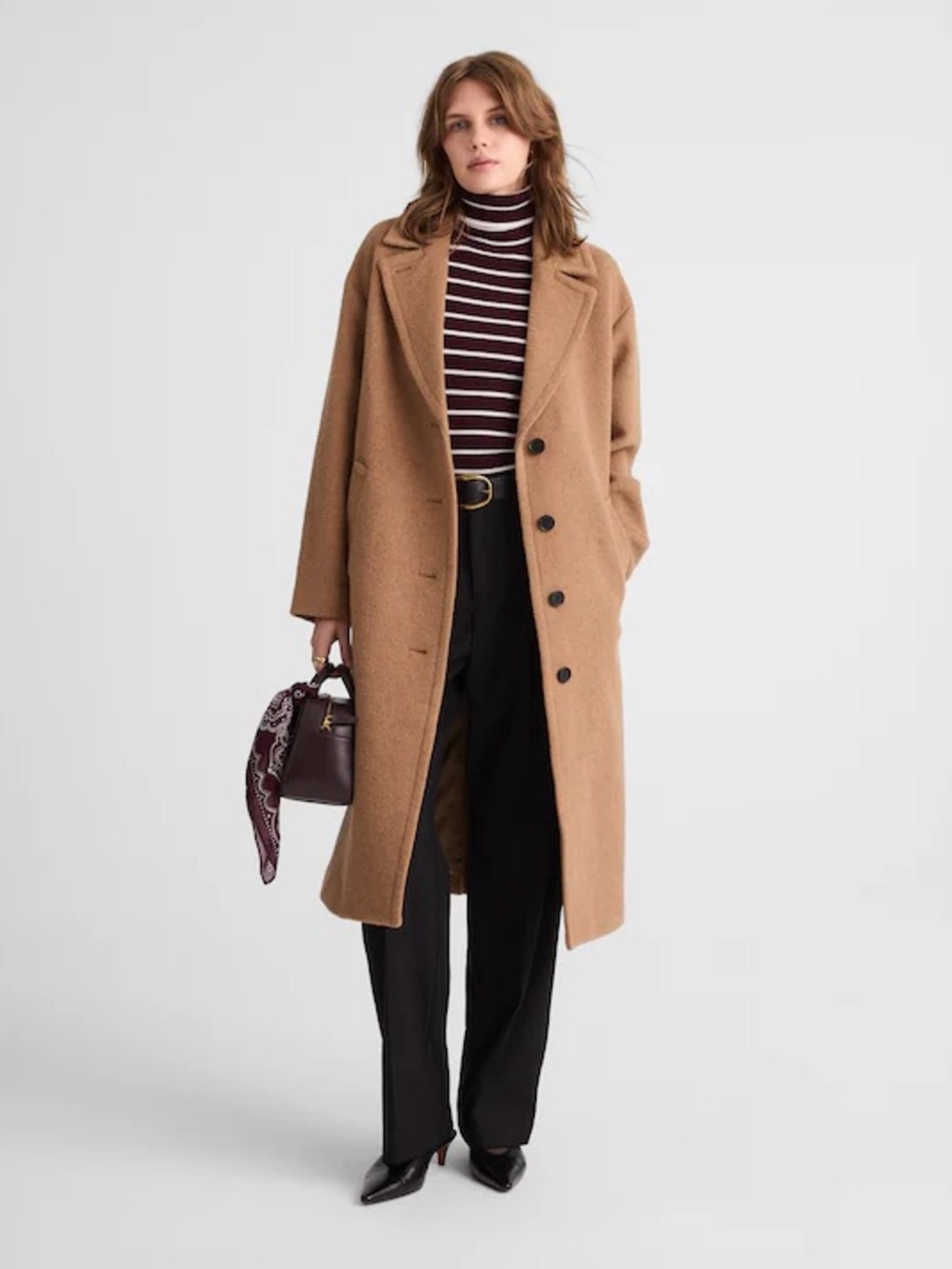 Madewell Alonzo Alpaca Wool Blend Coat in Camel size XS